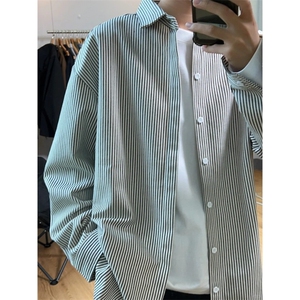 春季条纹衬衫外套男女春新款百搭内搭衬衣设计感小众上衣XX29P38