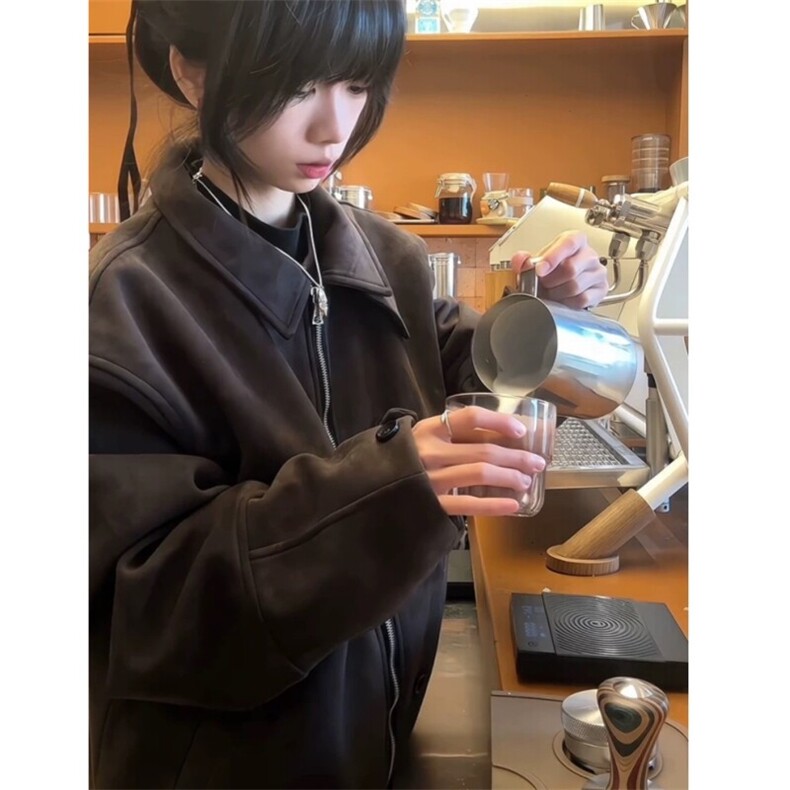 现货自制老钱棕千鸟格内哈灵顿夹克鹿皮顿,男装夹克,星座910A
