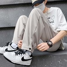 K6068/P40夏季冰丝裤高品质垂感休闲裤男九分裤开衩大码男裤控58，男装休闲裤，电商A141