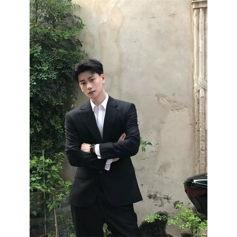 气质流行ins文艺日系原宿潮流慵懒简约垫肩西服时尚百搭新款,男装西服,星座506A