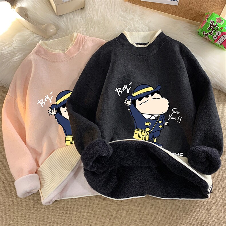 控78假两件毛衣男大码加绒针织衫男毛线衣M80240-P55加绒P70,男装针织衫/毛衣,电商A040