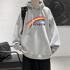 WY2064-P35纯棉连帽卫衣男大码运动帽衫宽松薄外套男，男装卫衣，电商A040