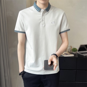 数据款POLO衫 男装翻刺绣领短袖时尚休闲T恤 A329-2842-P50图片
