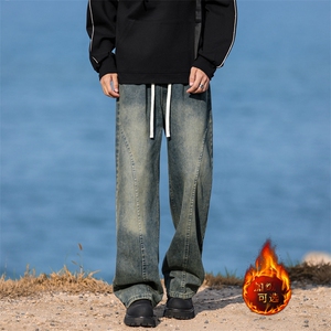 直筒简约男士宽松牛仔裤美式潮流百搭舒适有型裤子JRK760-特批-50,沙漏型穿搭小个子图片