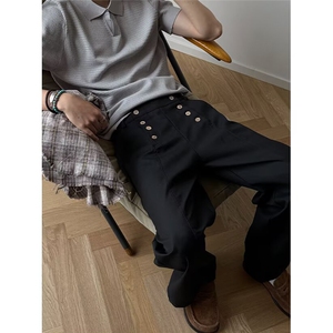 网图~老钱风 Cleanfit净版双排扣原宿文艺休闲裤西裤 CK766/P50图片