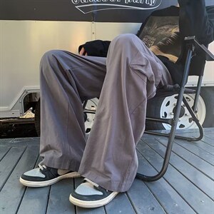 2023秋季高街潮流宽松阔腿休闲裤新款设计感工装休闲裤 K4507-P35图片