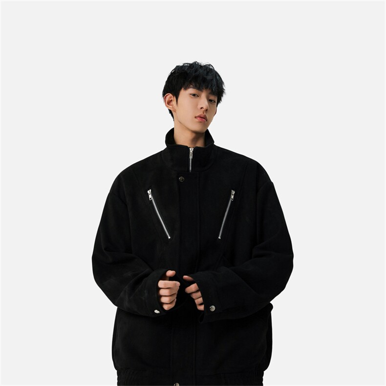 现货2025秋款麂皮绒夹克外套男潮牌痞帅上衣JK8087-P85控128，男装夹克，星座1209-2