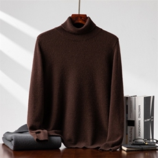 2025年秋季新款百搭七针加厚高翻领羊绒衫，男装羊绒套衫，台绒羊绒