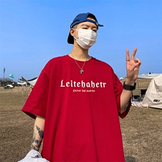抖音得物二开现货供应220克夏装重磅美式高街宽松短袖t恤MT78，男装T恤，电商A486-1
