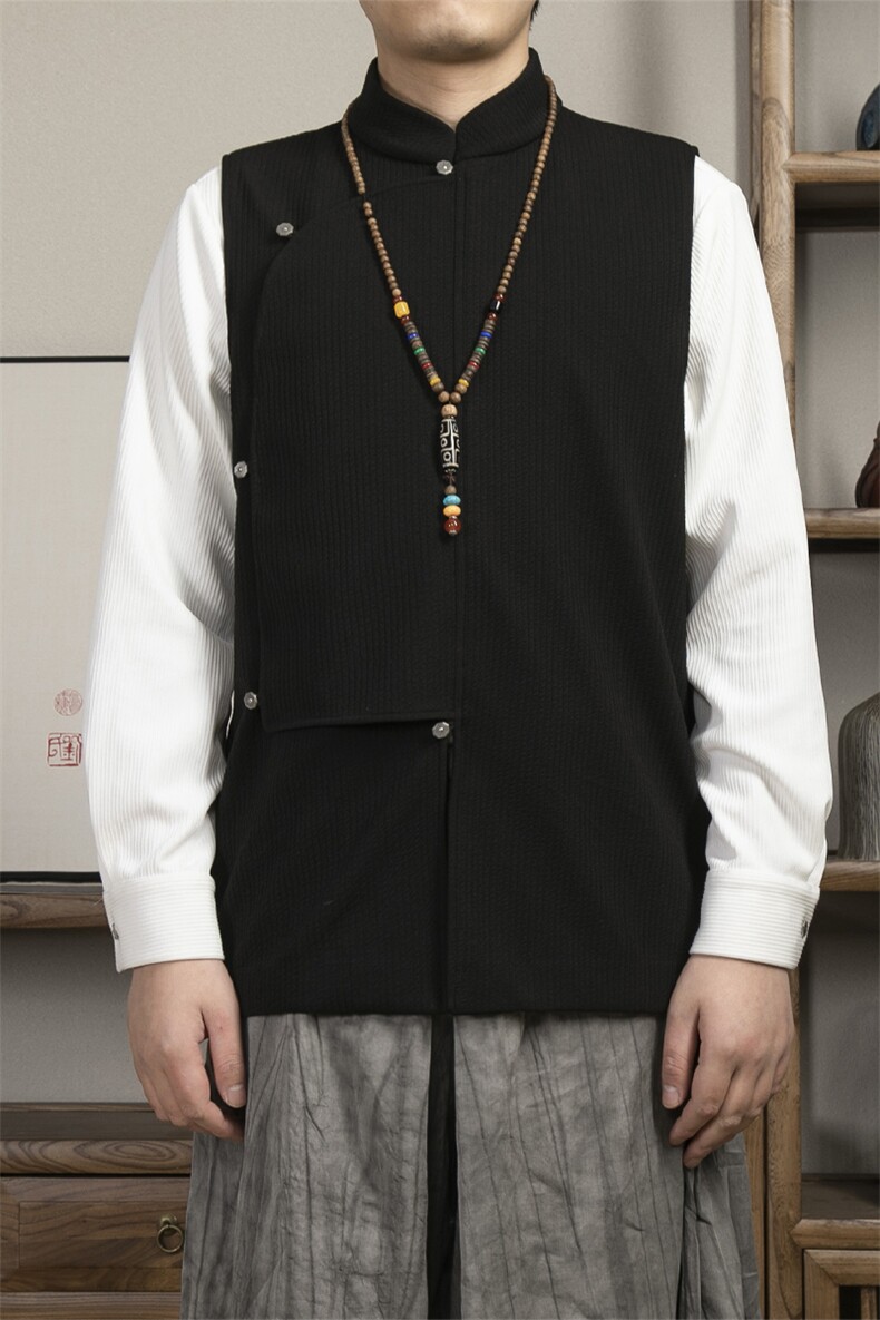 2025春夏新款风男装新中式改良唐装马甲MJ78P80,男装背心/马甲,钱塘802