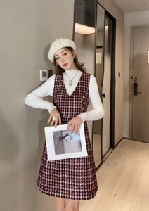 秋冬小香风连衣裙图片