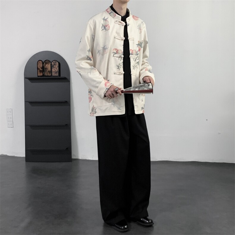 2025秋装新款风夹克外套新中式蟠桃唐装复古汉服2511-P128,男装夹克,电商A057