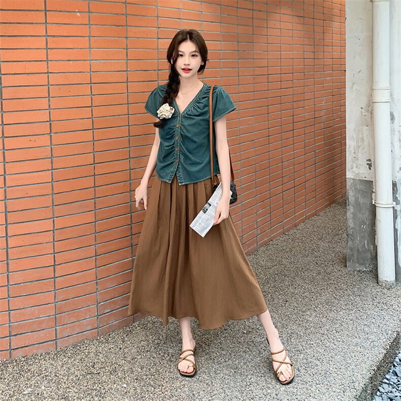 气质高级感牛仔套装裙两件套2933P145K218,女装套装/套裙,2C029