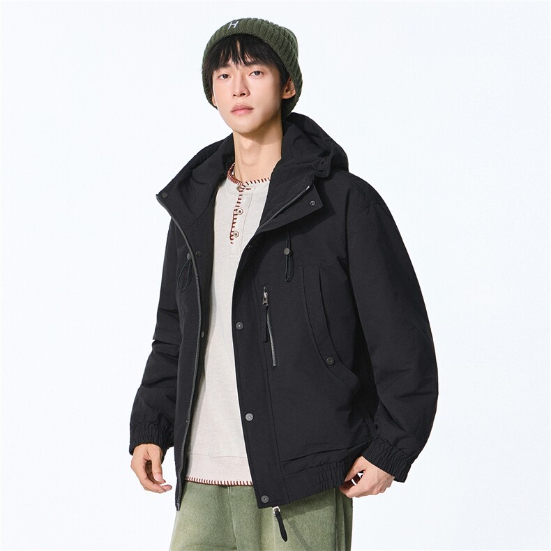 夹棉2025秋冬新款连帽工装夹克男女户外登山服棉服,男装夹克,电商D215