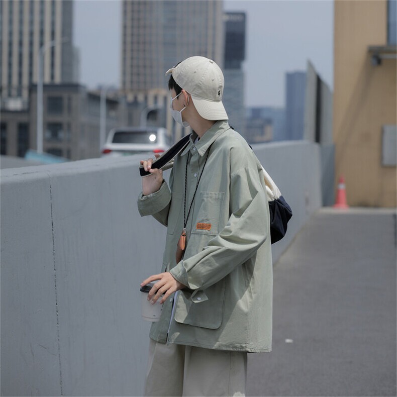 春装纯棉衬衫工装长袖衬衣男大码C30745,男装衬衫,电商C323