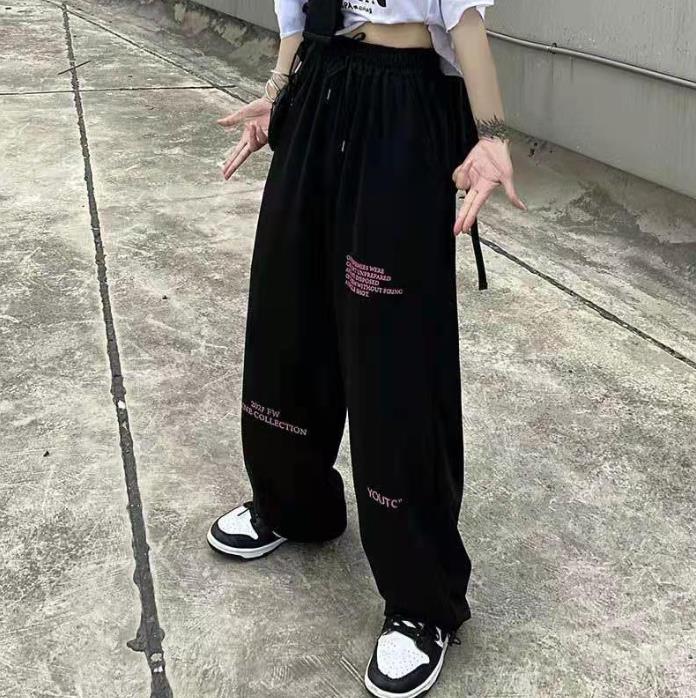 1608/B1001/P45韩版ins潮原宿风bf直筒宽松休闲束脚运动裤中性风,女装休闲裤,星座1608