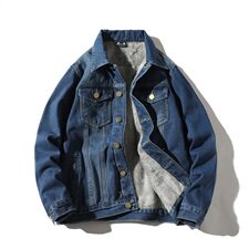 秋冬季牛仔外套男韩版潮流夹克加绒休闲百搭大码衣服1608-P95，男装夹克，电商A318