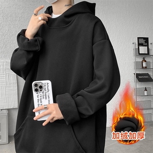 8XL-M连帽卫衣硬挺连帽卫衣男美式复古重磅帽衫加绒外套WY9105P68图片