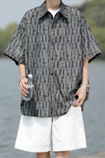 8XL-M花衬衫男款短袖夏季冰丝薄款花衬衣大码寸衫外套DC28013P38，男装T恤，电商B312