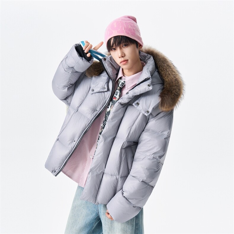 加厚保暖面包服男女外套可拆卸毛领短款羽绒服XZ309Y95709P268，男装羽绒服，星座309（原A406）