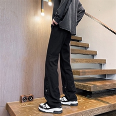 美式高街复古微喇牛仔裤男款春秋显瘦铆钉直筒裤子KZ015P60加绒70，男装牛仔裤，电商B312