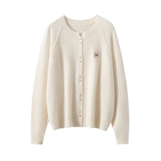 2025年秋季时尚百搭插肩圆领开衫，女装羊绒衫，戎美山