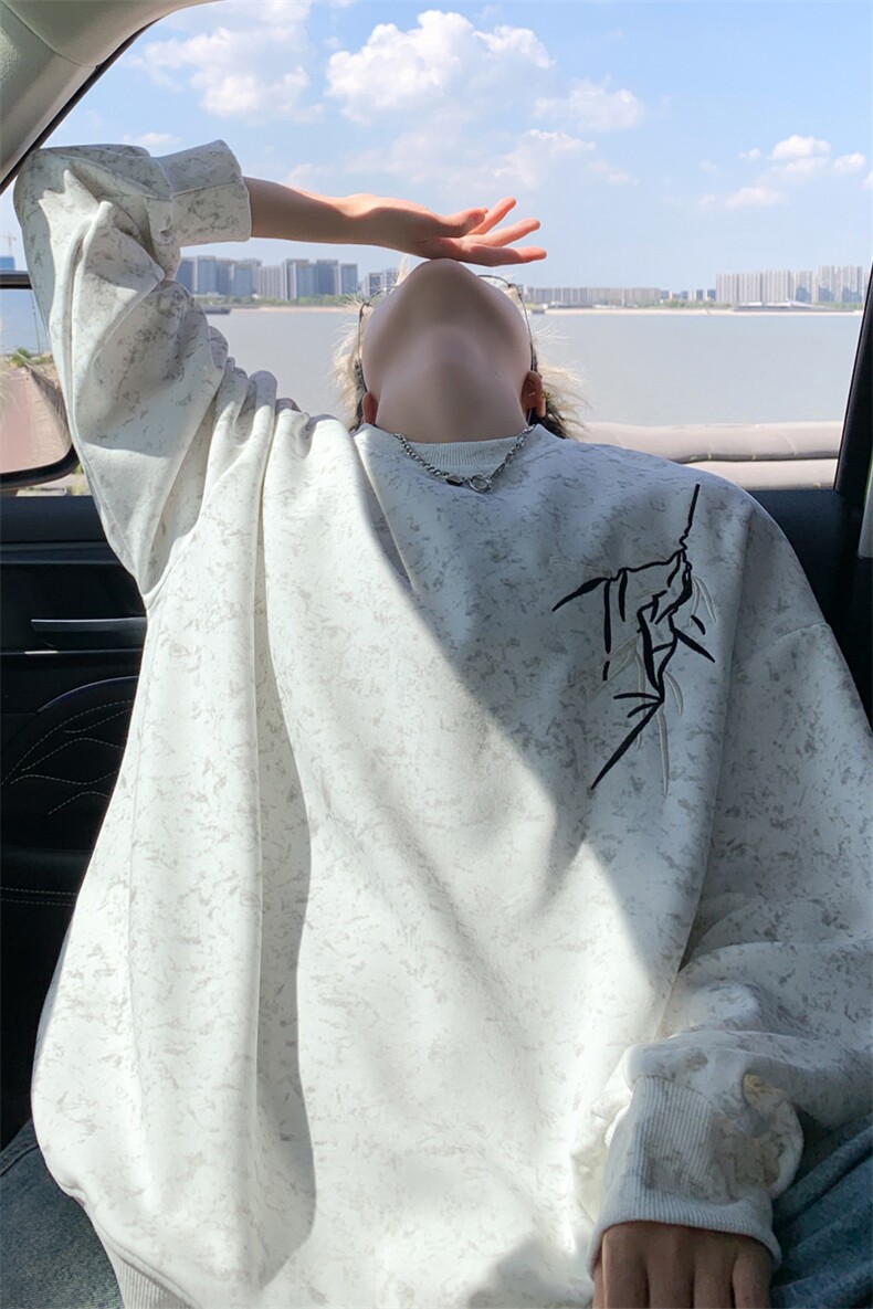 ！2025重工刺绣男士圆领卫衣雪花潮牌情侣长袖WY55特P35,男装卫衣,电商B220