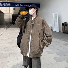 高品质秋款男立领飞行员夹克工装拉链字母刺绣休闲外套JK159P68，男装夹克，星座1013-1