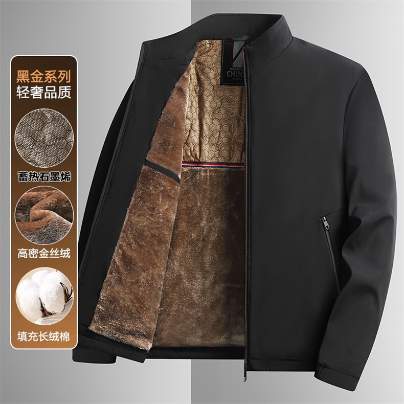 男士冬季加绒加厚新款商务休闲立领上衣青年百搭外套男H618-P55,女装短外套,星座1403A