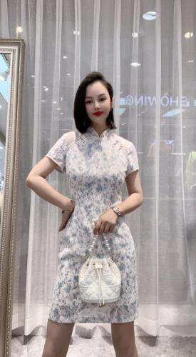 2021夏季新款连衣裙复古中式旗袍，女装连衣裙，时尚名门