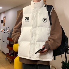 港风新款时尚字母印花50白鸭绒保暖羽绒马甲A247-MJ826P115控138，男装背心/马甲，电商A247