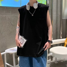 运动背心男速干夏潮牌宽松无袖t恤ins潮流港风坎肩衣服W2719-P25，男装背心/马甲，星座412-2