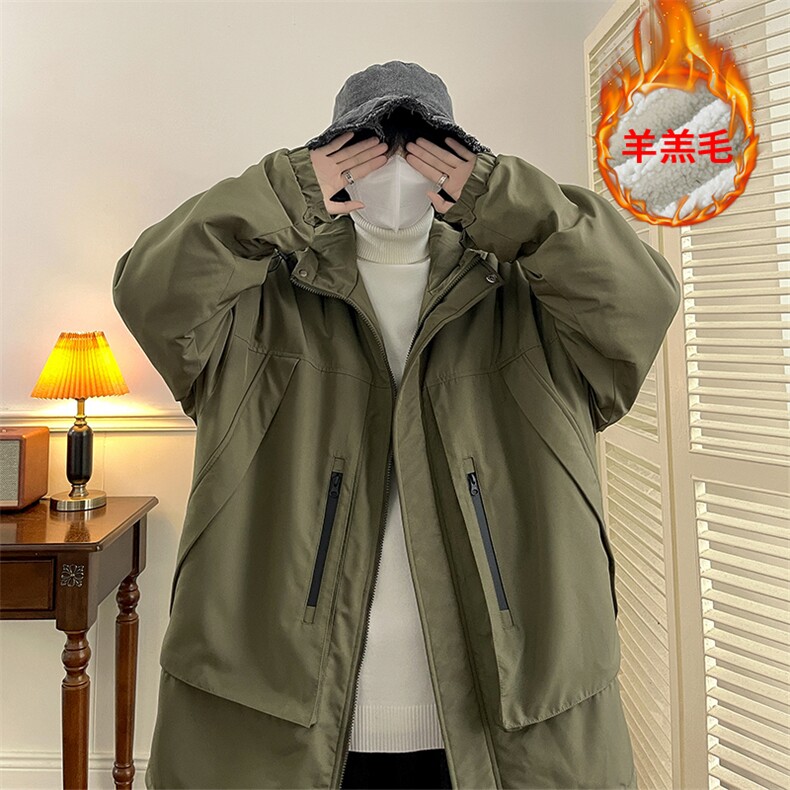 2025冬季新款港风罗莱大码大口袋羊羔毛棉衣M-5XHM22543-P110,男装棉衣,电商A022