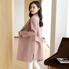 2026年新款高端手缝小个子羊绒大衣女韩版修身羊毛双面呢外套，女装毛呢外套，媚琳依坊