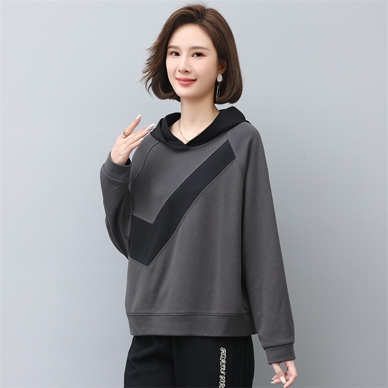 2024年春秋季新款刺绣卫衣女连帽衫韩版休闲百搭长袖上衣服女棉,女装卫衣/绒衫,忆绮罗