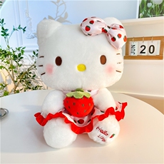新款hellokitty大公仔草莓kt猫安抚玩偶猫咪娃娃厂家可爱礼物