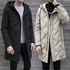 羽绒服男2021新款中长款男士连帽青少年冬季加厚外套男DS275T，男装羽绒服，电商A102