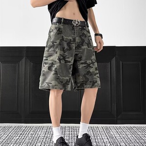 迷彩工装短裤男潮牌情侣高街伐木裤夏季痞帅休闲裤AA6065-P42图片