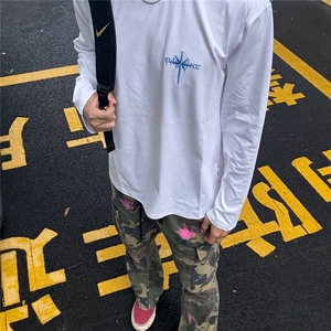 六芒星刺绣长袖t恤男早秋美式哥特风穿搭纯棉内搭打底衫GAW07 P37图片