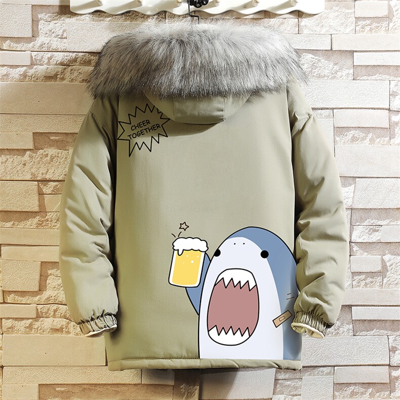 MM48137-P130冬季大毛领衣男士大码加厚袄男服砖墙,男装棉衣,电商A040A