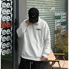 抖音得物美式全棉可翻领立领卫衣半拉链印花外套卫衣A1105，女装短外套，电商A443