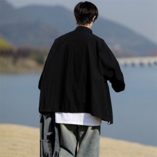8XL-M轻薄透气防晒衬衫廓形外套大码夏季冰丝多口袋衬衣JK5203P50，男装夹克，电商B238