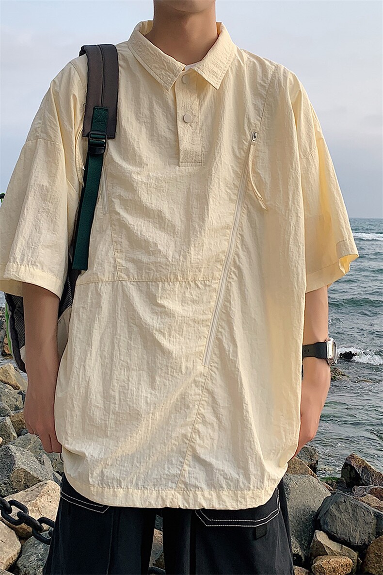 夏季潮流休闲衬衣宽松大码短袖衬衫A161-1704-P40,男装衬衫,电商A161