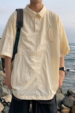 夏季潮流休闲衬衣宽松大码短袖衬衫A161-1704-P40，男装衬衫，电商A161
