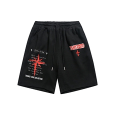 白底23新款夏季印花时尚百搭休闲潮流宽松五分裤短裤A89P35控58，男装牛仔裤，电商A247-1