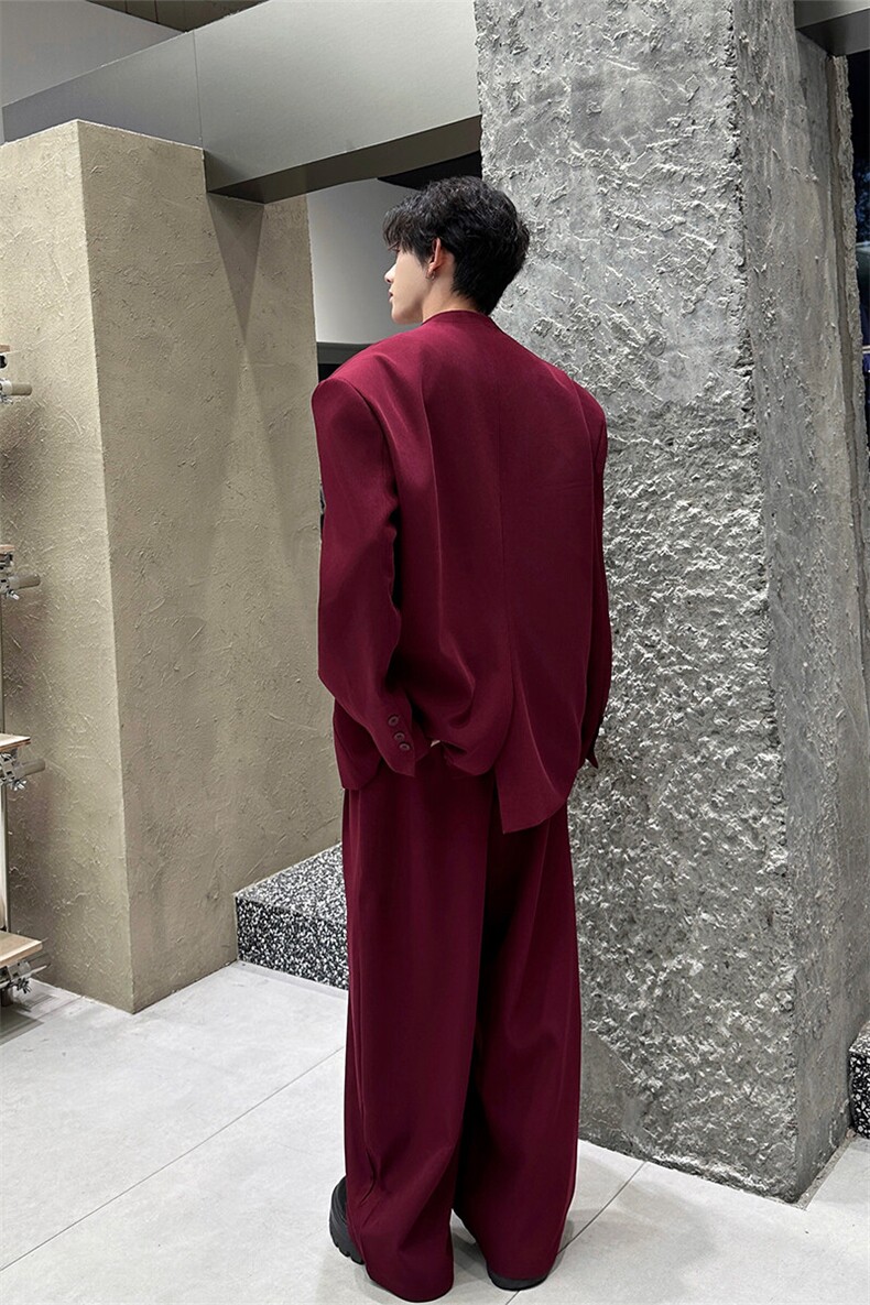 韩版休闲西装套装外套高级痞帅宽松韩版西服外套西裤整套搭配P140,男装西服,电商B319