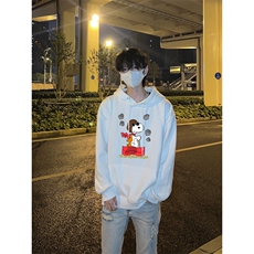 史努比印花LOGO男女情侣潮牌连帽卫衣，男装卫衣，星座310A-4