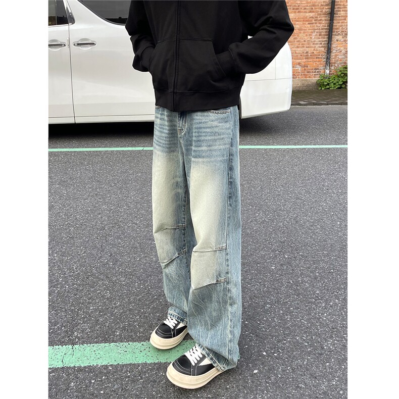 美式复古宽松解构廓行褶皱牛仔裤4XZ502-K779-P55,男装牛仔裤,星座502