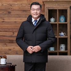 中老年连帽羽绒服男爸爸装冬季新款中年男士商务休闲厚款保暖外套，男装羽绒服，电商B212（原钱塘6029）
