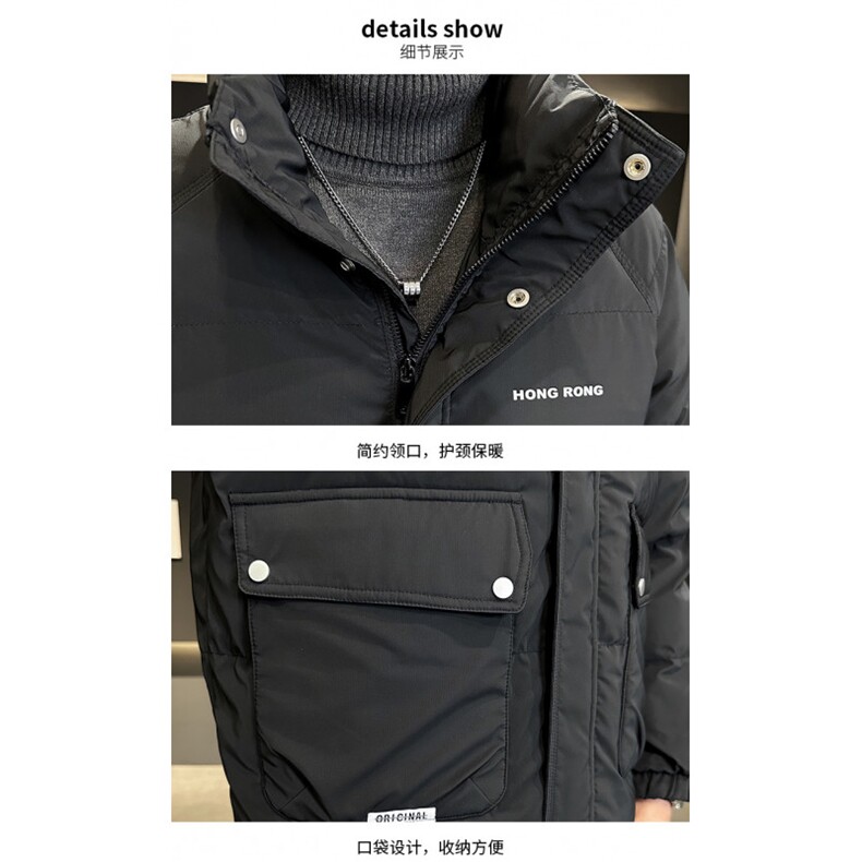立领潮牌白鸭绒加厚工装保暖韩版青年防寒短款外套派客服男装,男装羽绒服,钱塘6003（原4033）